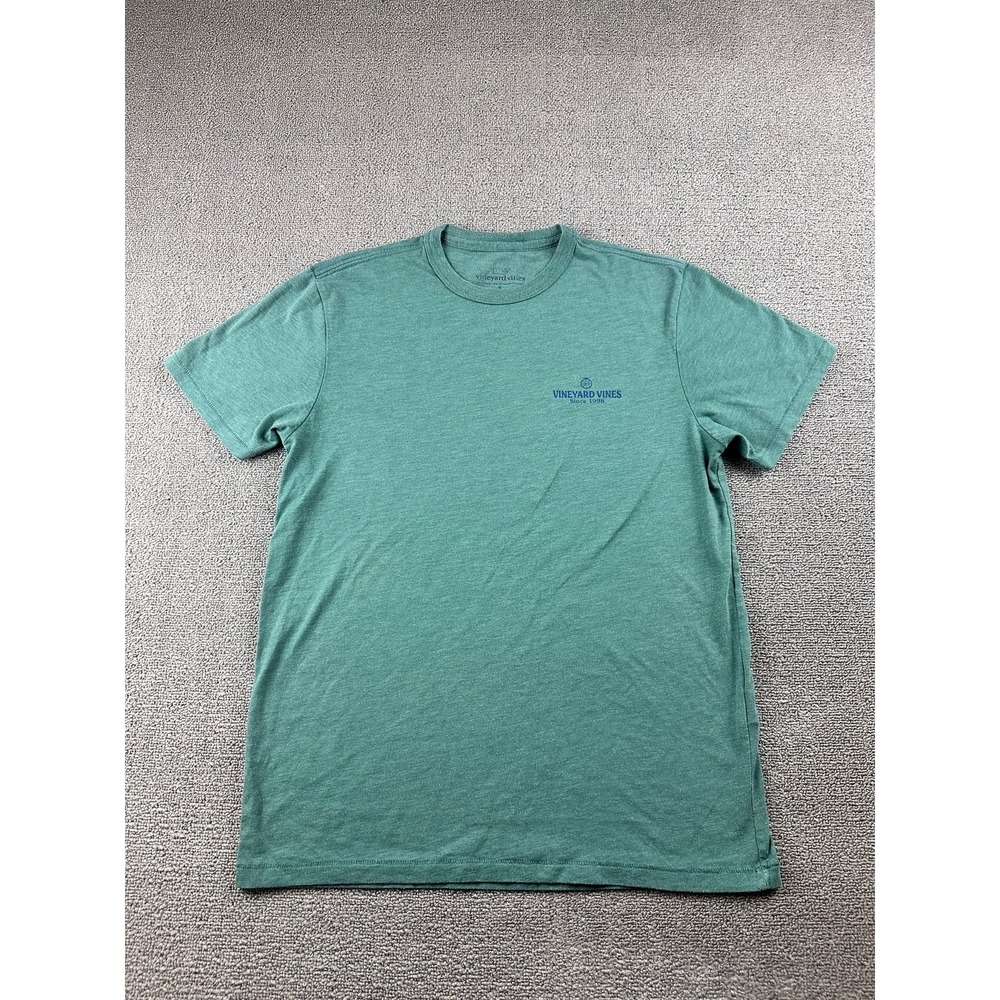 Vineyard Vines T-Shirt Men S Green Classic Fit Print Cotton Blend Preppy Coastal
